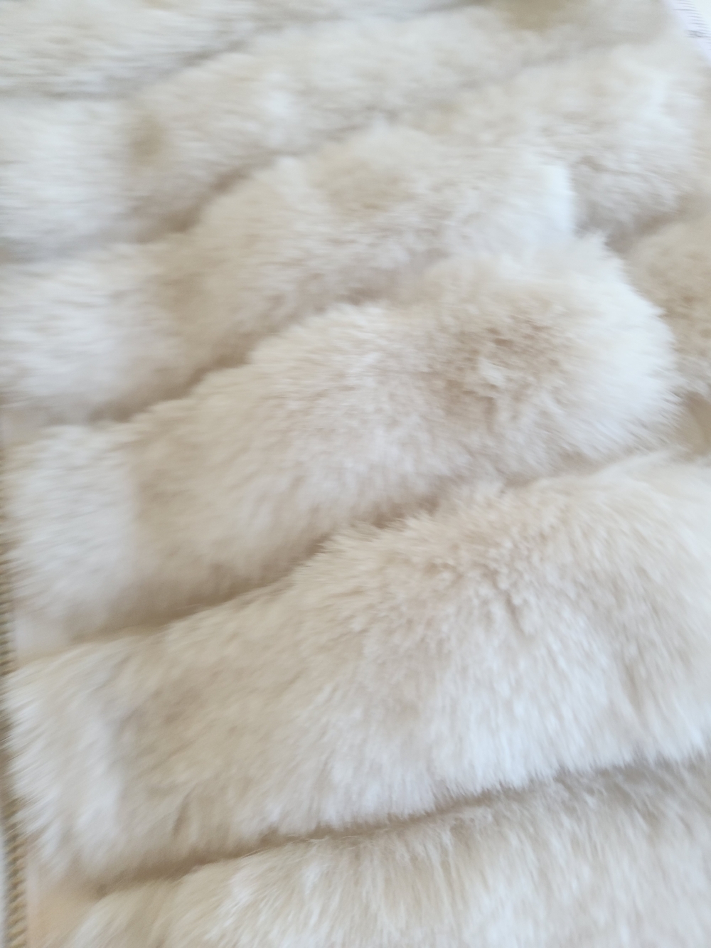 Michael Kors Cream Hooded Faux Fur Vest with Gold Chain Detail - Picture 10 of 10